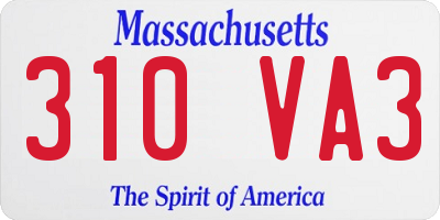 MA license plate 310VA3