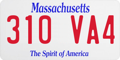 MA license plate 310VA4