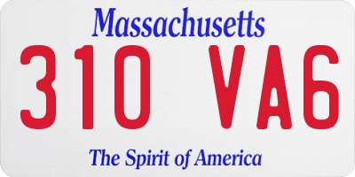 MA license plate 310VA6