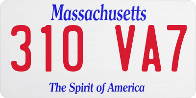 MA license plate 310VA7