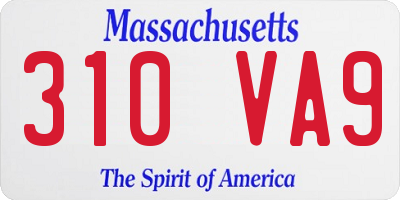 MA license plate 310VA9