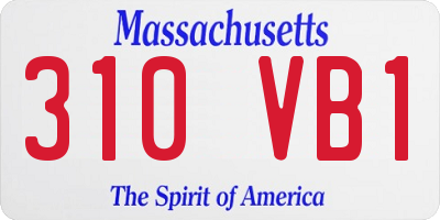 MA license plate 310VB1
