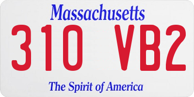 MA license plate 310VB2