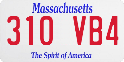 MA license plate 310VB4