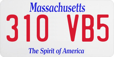 MA license plate 310VB5