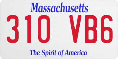 MA license plate 310VB6