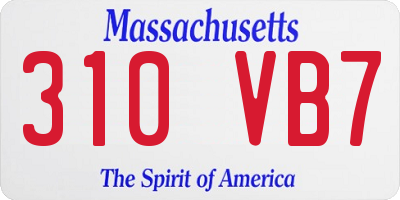 MA license plate 310VB7