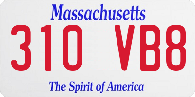 MA license plate 310VB8