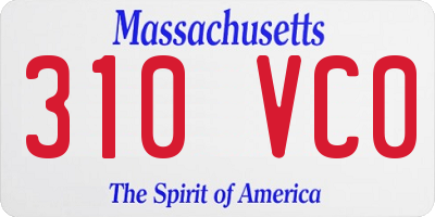 MA license plate 310VC0