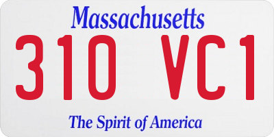 MA license plate 310VC1