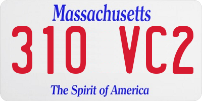 MA license plate 310VC2