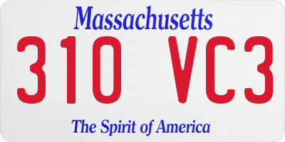 MA license plate 310VC3