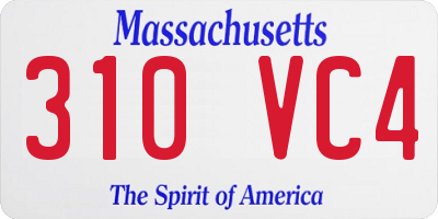 MA license plate 310VC4