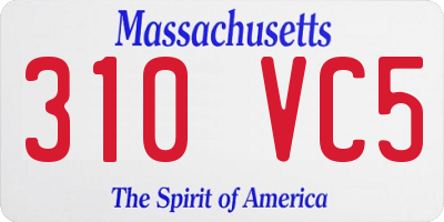 MA license plate 310VC5