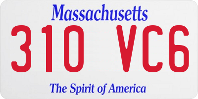 MA license plate 310VC6