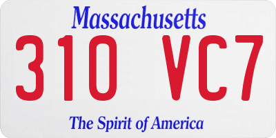 MA license plate 310VC7