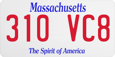 MA license plate 310VC8