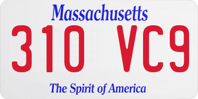 MA license plate 310VC9