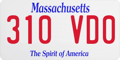 MA license plate 310VD0