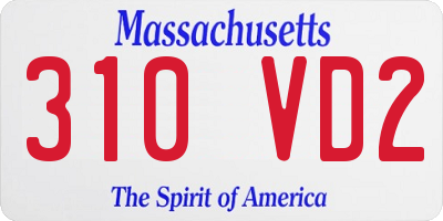 MA license plate 310VD2