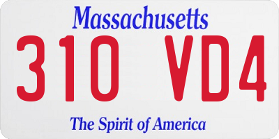 MA license plate 310VD4