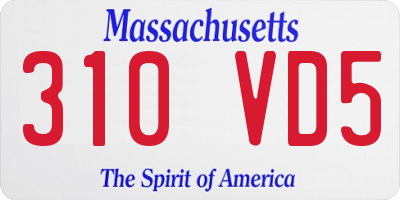 MA license plate 310VD5