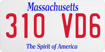 MA license plate 310VD6