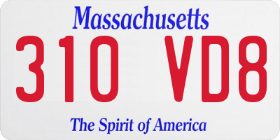 MA license plate 310VD8