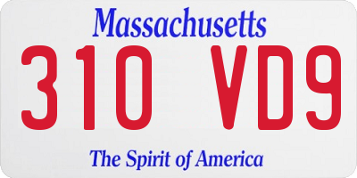 MA license plate 310VD9