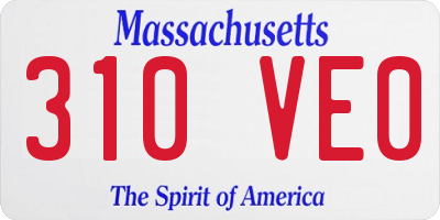 MA license plate 310VE0