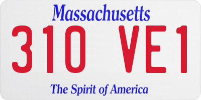 MA license plate 310VE1