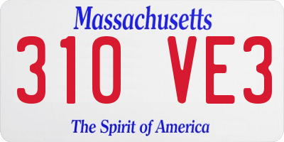 MA license plate 310VE3