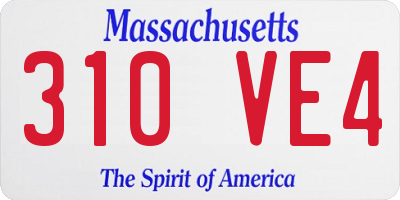 MA license plate 310VE4