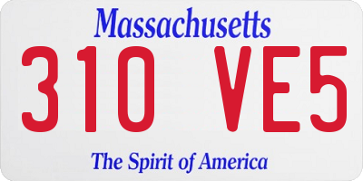 MA license plate 310VE5