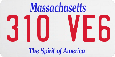 MA license plate 310VE6