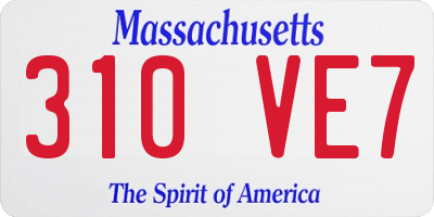 MA license plate 310VE7