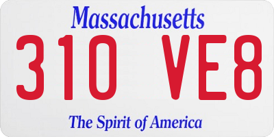 MA license plate 310VE8