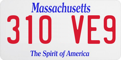 MA license plate 310VE9