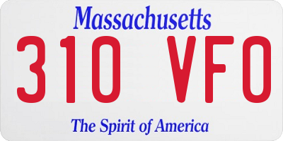 MA license plate 310VF0