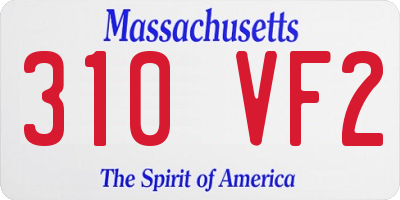 MA license plate 310VF2