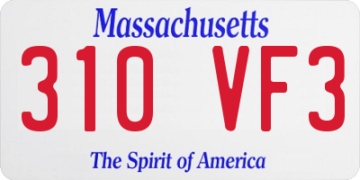 MA license plate 310VF3