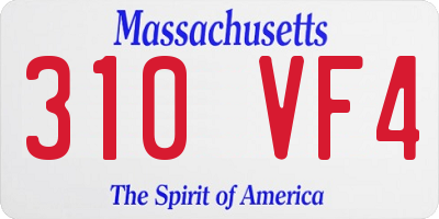 MA license plate 310VF4