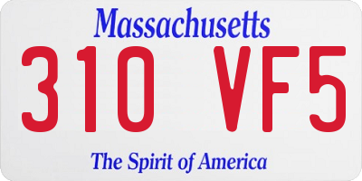 MA license plate 310VF5