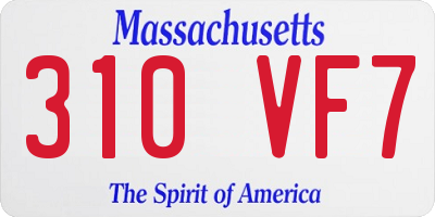 MA license plate 310VF7