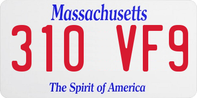 MA license plate 310VF9