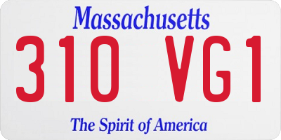 MA license plate 310VG1