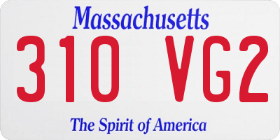 MA license plate 310VG2