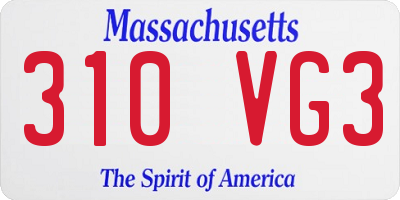 MA license plate 310VG3