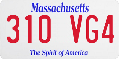 MA license plate 310VG4
