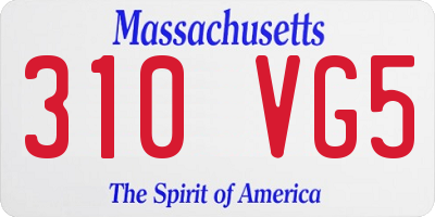 MA license plate 310VG5